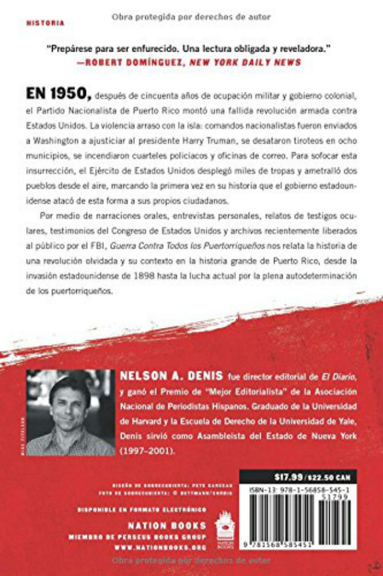 Паперова книга «Guerra Contra Todos los Puertorriqueños», автор Нельсон А. Деніс - фото №1