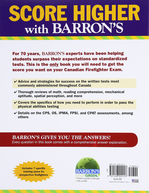 Паперова книга «Barron's Canadian Firefighter Exams», автор Тревор Едмондс - фото №1