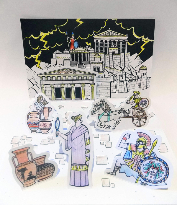 [object Object] «COLOURAMA. Pop Up The Past. 3D Colouring Cards to Create and Complete», автор Джон Пол де Куэй - фото №2 - миниатюра