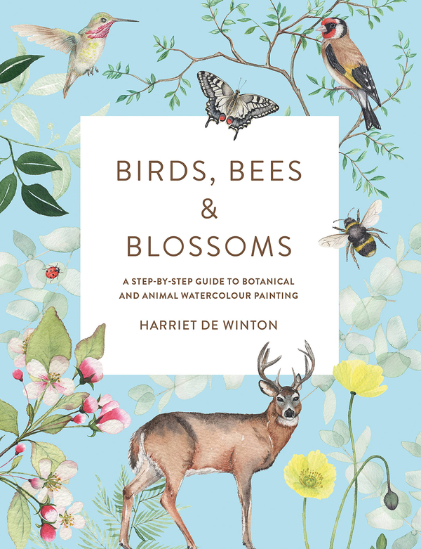 Бумажная книга «Birds, Bees and Blossoms. A step-by-step guide to botanical and animal watercolour painting», автор Хариет де Уинтон - фото №1
