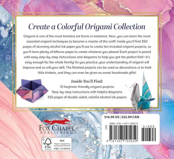 Паперова книга «350 Alcohol Ink Papers with Original Origami Patterns», автор Бредлі С. Томпкінс - фото №1