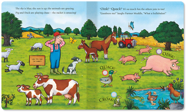 Паперова книга «The Noisy Farm Book: A press-the-page sound book», автор Аксель Шеффлер - фото №1