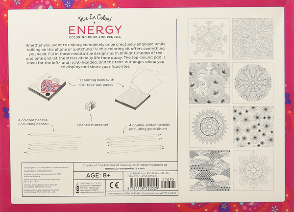 Бумажная книга «Vive Le Color! Energy. Coloring Book and Pencils (+ карандаши) », автор Абрамс Нотери - фото №1