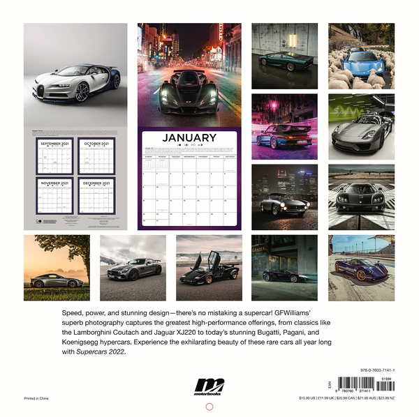 Бумажная книга «Supercars 2022. 16-Month Calendar», автор Джордж Уильямс - фото №1