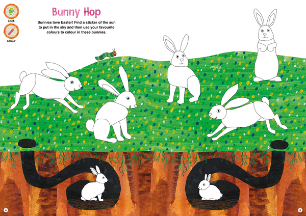 Бумажная книга «The Very Hungry Caterpillar's Bugs Sticker and Colouring Book», автор Эрик Карл - фото №1