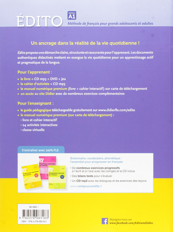 Бумажная книга «Edito A1 Livre eleve + CD mp3 + DVD» - фото №1