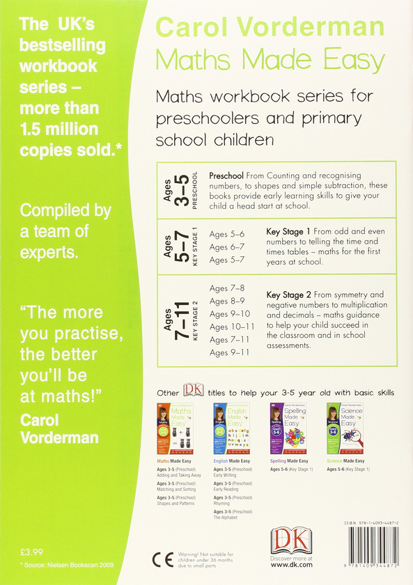 [object Object] «Maths Made Easy Numbers Ages 3-5 Preschool», автор Кэрол Вордерман - фото №2 - миниатюра