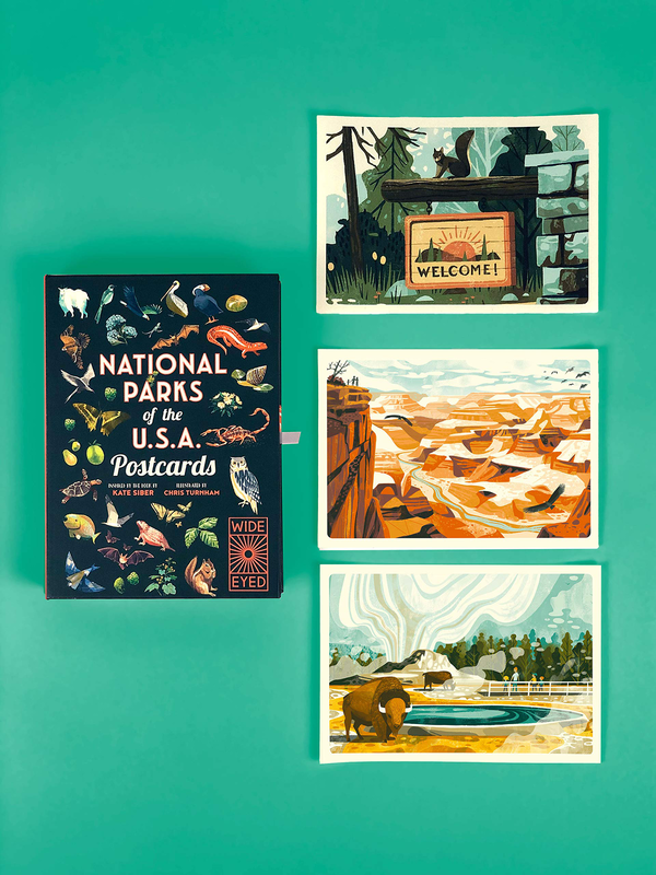 Бумажная книга «National Parks of the USA Postcards», автор Кейт Кибер - фото №1