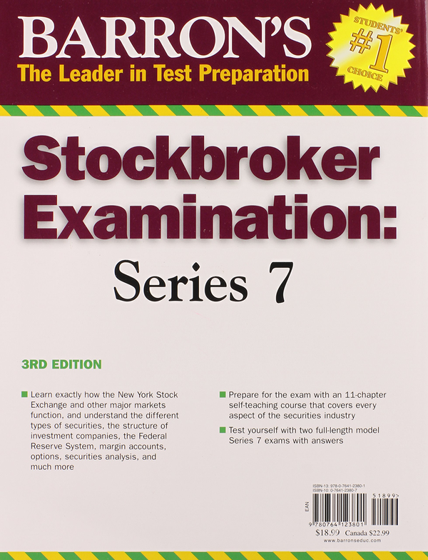 Паперова книга «Barron's Stockbroker Examination: Series 7», автор Майкл Керлі - фото №1