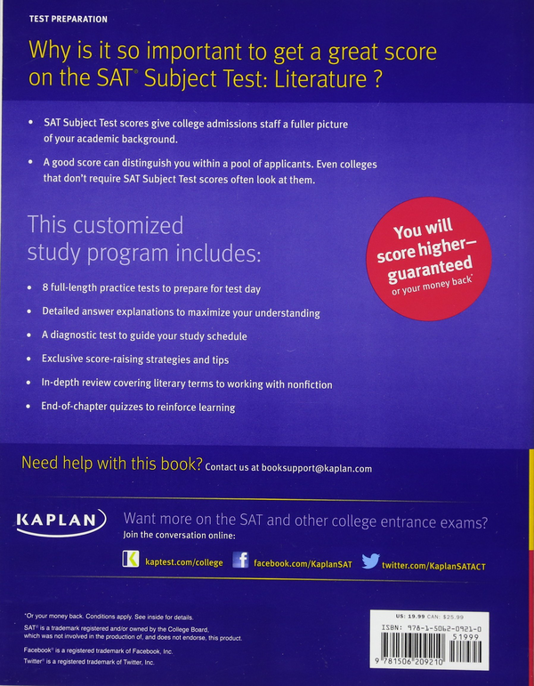 Бумажная книга «SAT Subject Test Literature» - фото №1