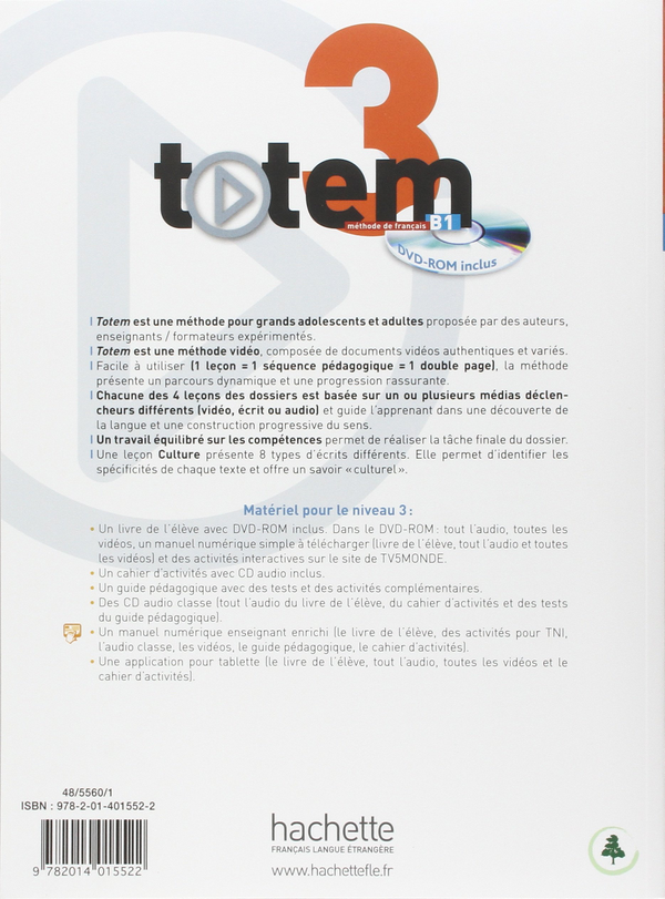 Бумажная книга «Totem: Niveau 3: Livre de l'elleve (+ CD-ROM + manuel numerique simple)», авторов Jean-Thierry Le Bougnec, Marie-José Lopes - фото №1