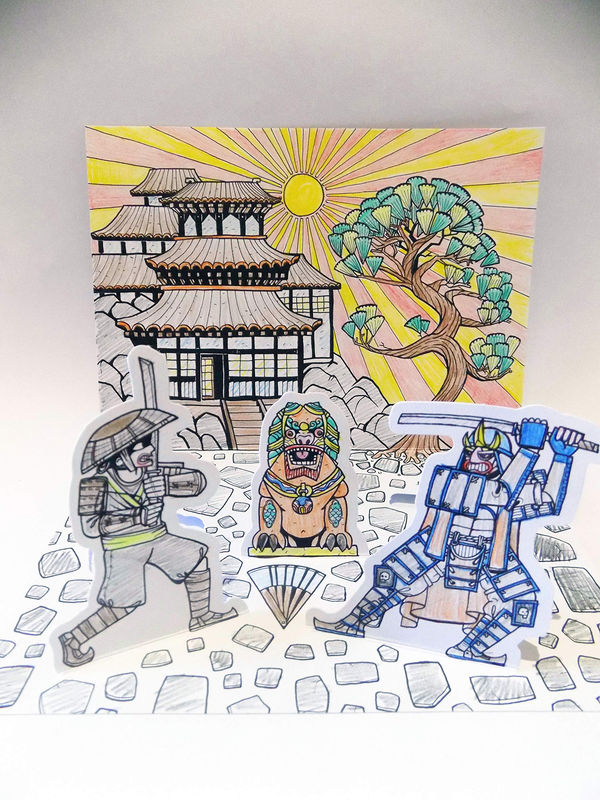 [object Object] «COLOURAMA. Pop Up The Past. 3D Colouring Cards to Create and Complete», автор Джон Пол де Куэй - фото №5 - миниатюра