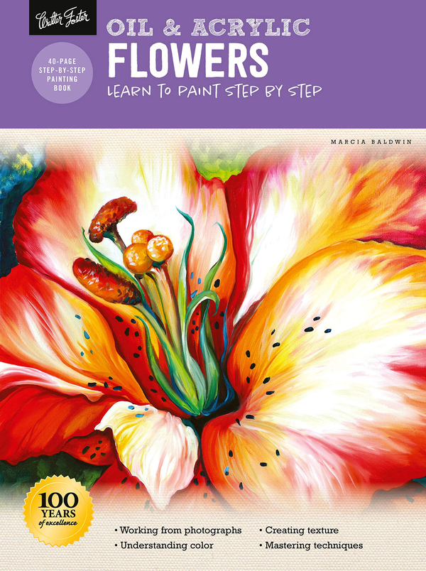 Паперова книга «Oil & Acrylic. Flowers», автор Марсія Болдуїн - фото №1