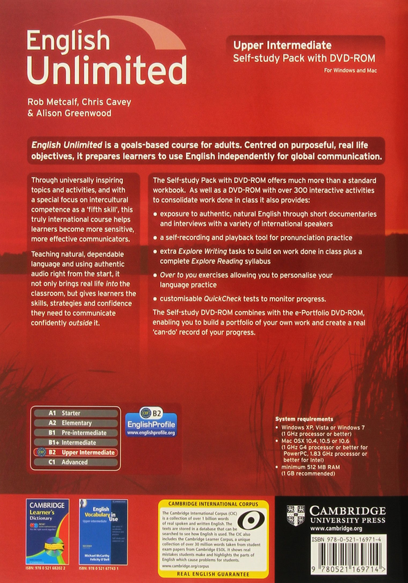 Паперова книга «English Unlimited Upper Intermediate Self-study Pack (+DVD)», автор Роб Меткалф - фото №1