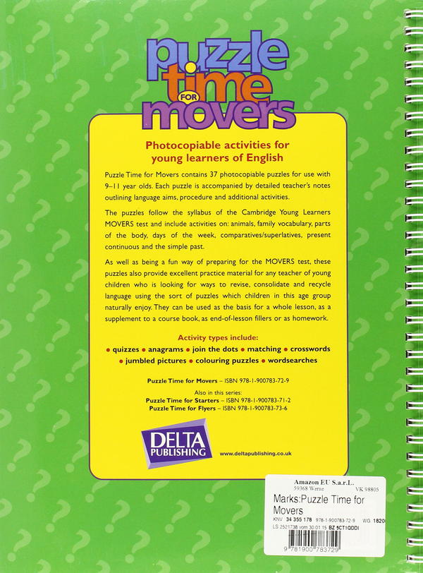 Бумажная книга «Puzzle Time: Movers: Photocopiable Activities for Young Learners of English», автор Джон Маркс - фото №1