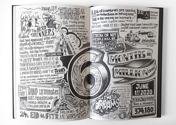 Бумажная книга «Vic Lee's Corona Diary. A personal illustrated journal of the COVID-19 pandemic of 2020», автор Вик Ли - фото №1