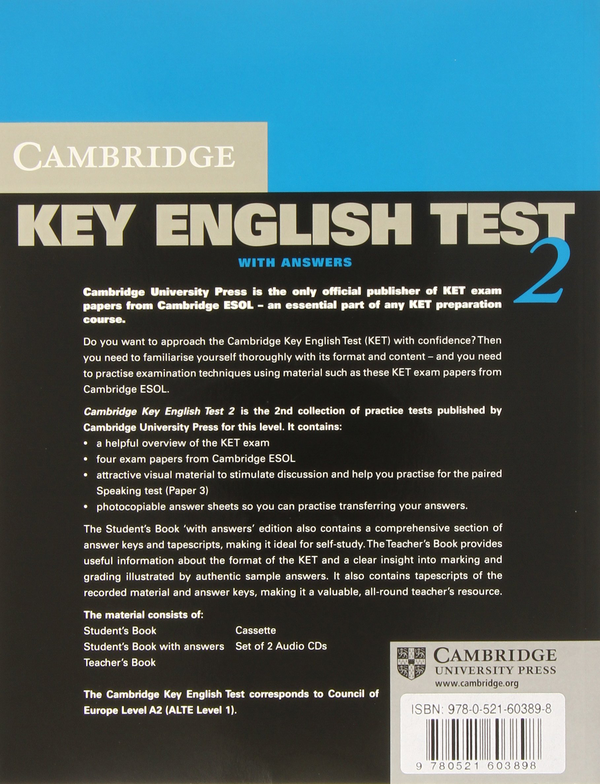 Паперова книга «Cambridge Key English Test 2. Self Study Pack» - фото №1