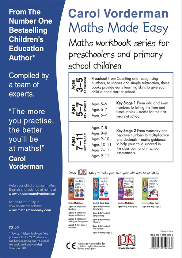 [object Object] «Maths Made Easy Ages 5-6 Key Stage 1 Beginner », автор Кэрол Вордерман - фото №2 - миниатюра