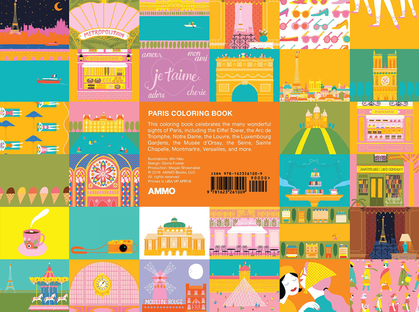 Паперова книга «Paris Coloring Book Mini Edition», автор Мін Хо - фото №1