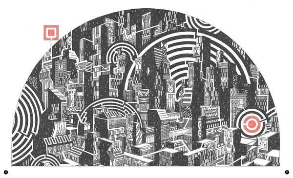 Бумажная книга «Extreme Labyrinths - Cityscapes: 50 mazes to get lost in», автор Томас Рэдклифф - фото №1