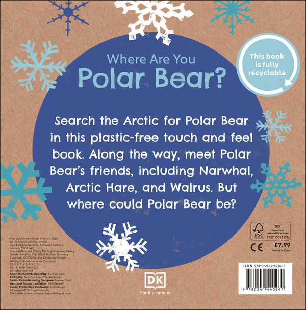 Паперова книга «Eco Baby Where Are You Polar Bear? A Plastic-free Touch and Feel Book» - фото №1