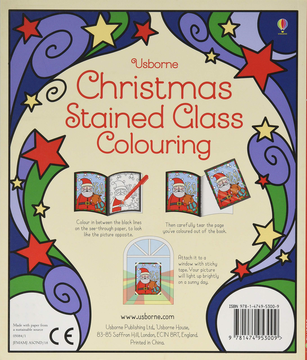 Бумажная книга «Christmas Stained Glass Colouring», автор Эмма Рэндалл - фото №1