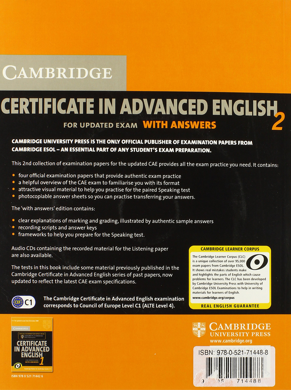 Паперова книга «Cambridge Certificate in Advanced English 2» - фото №1