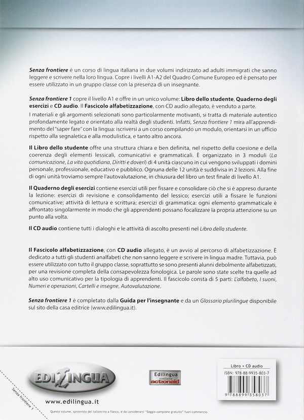 Паперова книга «Senza frontiere: Libro dello studente + CD audio 1» - фото №1