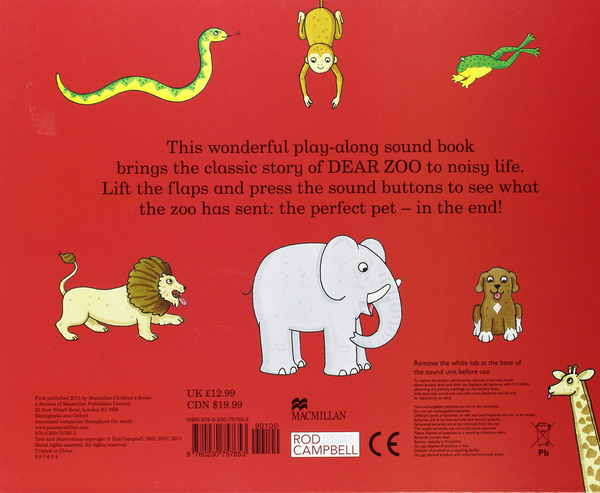 Бумажная книга «Dear Zoo Noisy Book», автор Род Кэмпбелл - фото №1