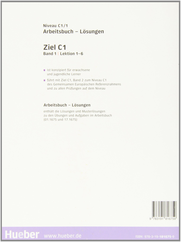 Паперова книга «Ziel C1/1, AB Losungen», авторів Роза-Марія Даллап’яцца, Маресса Вінклер - фото №1