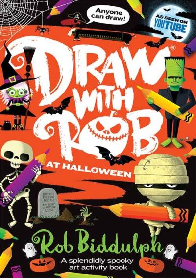 Паперова книга «Draw With Rob at Halloween», автор Роб Біддулф - фото №1
