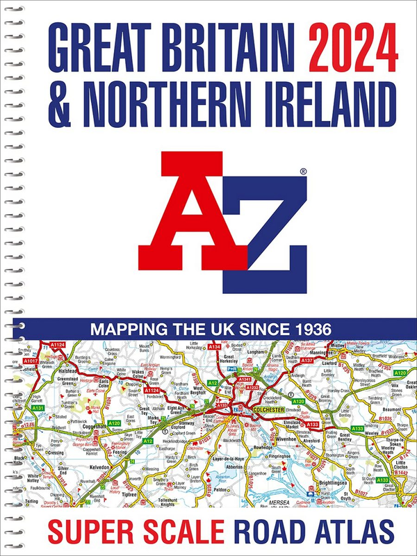 Бумажная книга «Great Britain A-Z Super Scale Road Atlas 2024» - фото №1