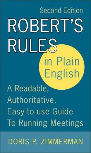 Бумажная книга «Robert's Rules In Plain English: A Readable, Authoritative, Easy-To-Use Guide To Running Meetings», автор Дорис П. Циммерман - фото №1