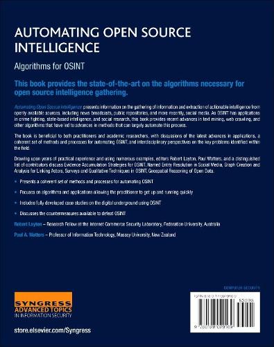 [object Object] «Automating Open Source Intelligence: Algorithms for OSINT», авторів Пол А. Уоттерс, Роберт Лейтон - фото №1