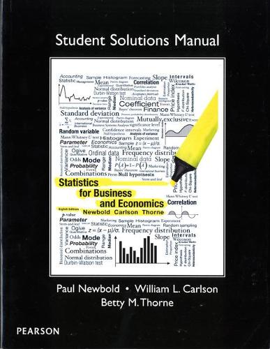 Бумажная книга «Student Solutions Manual for Statistics for Business and Economics», авторов Бетти Торн, Пол Ньюболд, Уильям Карлсон - фото №1