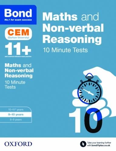 Бумажная книга «Bond 11+: Maths & Non-verbal Reasoning: CEM 10 Minute Tests : 9-10 years», автор Мишельджой Хьюз - фото №1