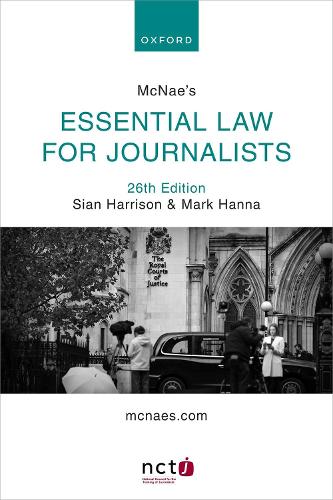 Бумажная книга «McNae's Essential Law for Journalists», автор Марк Ханна - фото №1