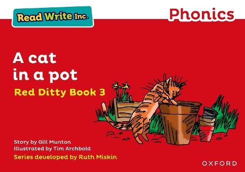 Бумажная книга «Read Write Inc. Phonics: A Cat in a Pot (Red Ditty Book 3)», автор Джилл Мантон - фото №1