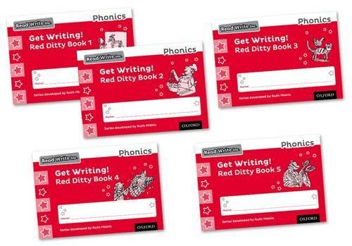 Бумажная книга «Read Write Inc. Phonics: Get Writing! Red Ditty Books 1-5 Mixed Pack of 5», автор Рут Мискин - фото №1