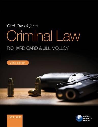 Бумажная книга «Card, Cross & Jones Criminal Law», автор Ричард Кард - фото №1