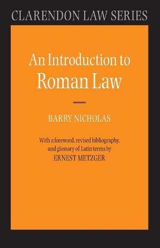 Бумажная книга «An Introduction to Roman Law», авторов Барри Николас, Эрнест Мецгер - фото №1