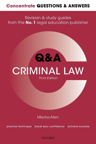 Бумажная книга «Concentrate Questions and Answers Criminal Law: Law Q&A Revision and Study Guide», автор Миша Аллен - фото №1