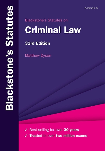 Бумажная книга «Blackstone's Statutes on Criminal Law», автор Мэтью Дайсон - фото №1