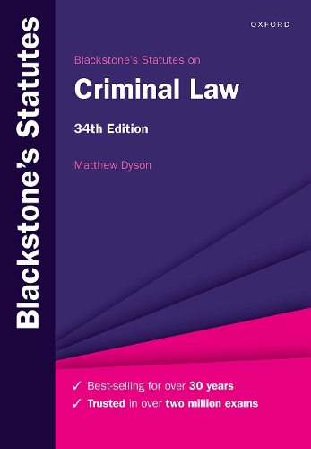 Бумажная книга «Blackstone's Statutes on Criminal Law», автор Мэтью Дайсон - фото №1