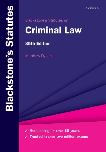 Бумажная книга «Blackstone's Statutes on Criminal Law», автор Мэтью Дайсон - фото №1