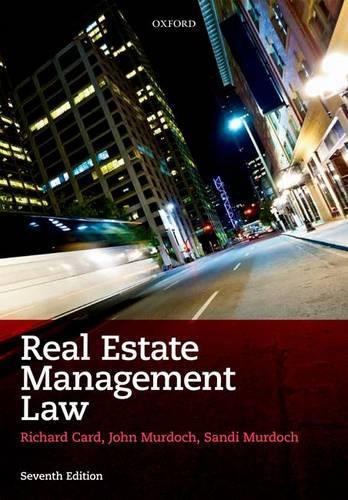 Бумажная книга «Real Estate Management Law», авторов Джон Мердок, Ричард Кард, Сэнди Мердок - фото №1