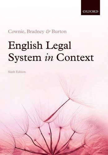 Бумажная книга «English Legal System in Context 6e», авторов Фиона Коуни, Мэнди Бартон - фото №1