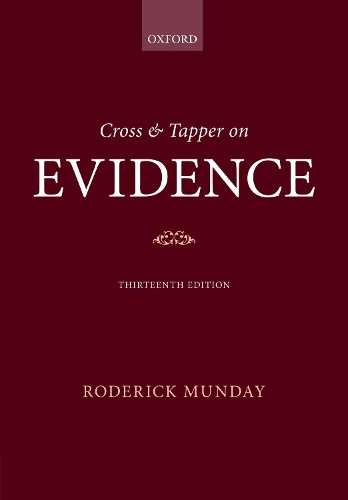 Бумажная книга «Cross & Tapper on Evidence», автор Родерик Мандей - фото №1