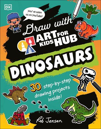 Паперова книга «Draw with Art for Kids Hub Dinosaurs», автор Роб Дженсен - фото №1