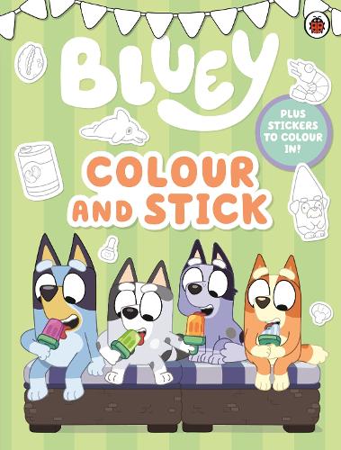 Бумажная книга «Bluey: Colour and Stick: A Colouring-In Sticker Book», автор Блюи - фото №1